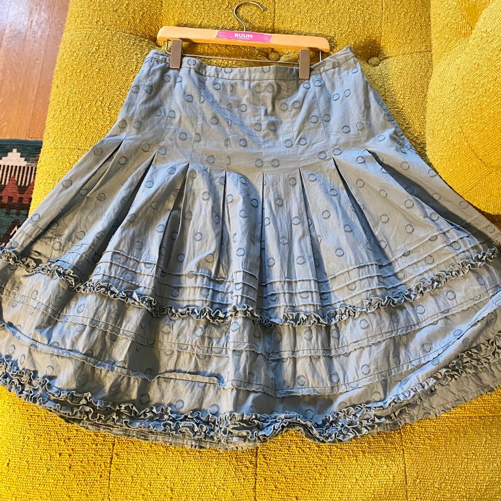 Boden Women’s 3D Polka Dot Ruffle Fit & Flare Skirt size 6